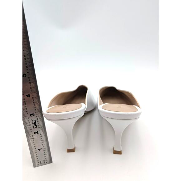 Stuart Weitzman Lula Pointed Toe Pump Women's Leather White Size US8.5B EU39 - Picture 5 of 15